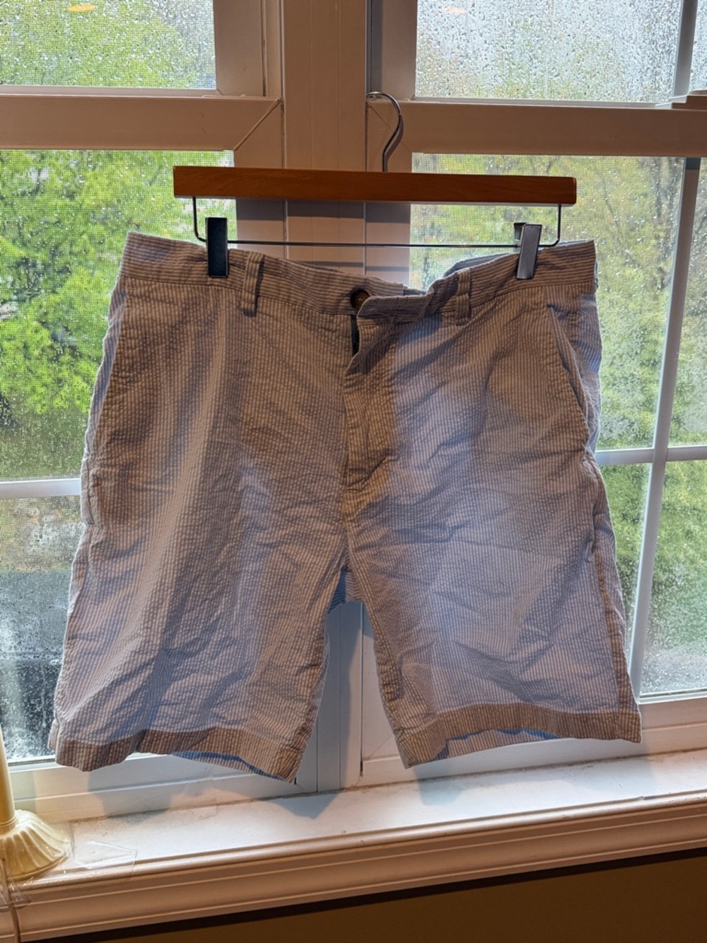 Vineyard Vines Light Blue Seersucker Flat Front Shorts